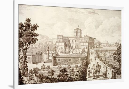 View of the Villa Di Montughi, from 'Views of Tuscany' by Giuseppe Bouchard, Published 1744-57-Giuseppe Zocchi-Framed Giclee Print