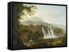 View of the Villa of Marcenas and Falls of Anio-Julius Caesar Ibbetson-Framed Stretched Canvas