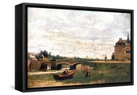 View of the Village, C1855-1892-Stanislas Lepine-Framed Stretched Canvas