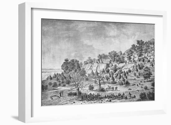 View of the Village North of Agady in the Bertat Region-Frederic Cailliaud-Framed Giclee Print