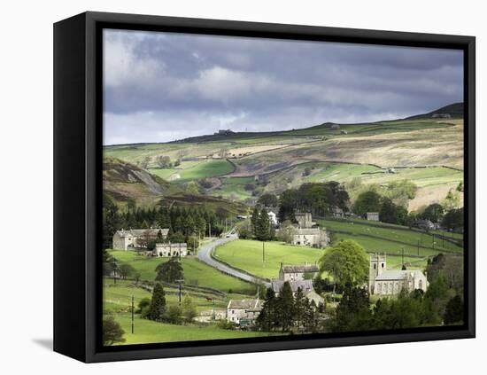 View of the Village of Langthwaite in Arkengarthdale, Yorkshire, England, United Kingdom-John Woodworth-Framed Stretched Canvas