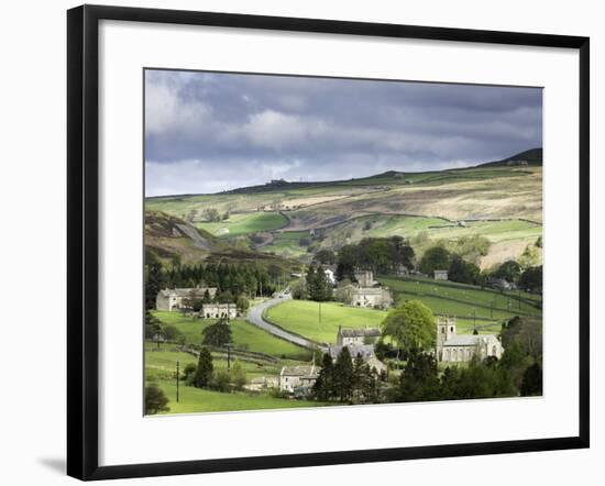 View of the Village of Langthwaite in Arkengarthdale, Yorkshire, England, United Kingdom-John Woodworth-Framed Photographic Print