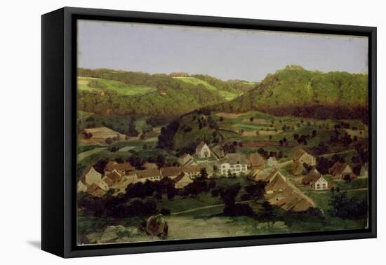 View of the Village of Tenniken, 1846-Arnold Bocklin-Framed Stretched Canvas