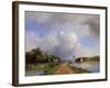 View of the Vliet Near Delft, 1844-Johan-Barthold Jongkind-Framed Giclee Print