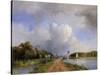 View of the Vliet Near Delft, 1844-Johan-Barthold Jongkind-Stretched Canvas