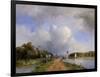 View of the Vliet Near Delft, 1844-Johan-Barthold Jongkind-Framed Giclee Print