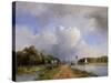 View of the Vliet Near Delft, 1844-Johan-Barthold Jongkind-Stretched Canvas