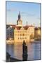 View of the Vltava River and ancient clock tower, Prague, Czech Republic, Europe-Roberto Moiola-Mounted Photographic Print