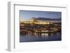 View of the Vltava River framed by historical buildings at dusk, Prague, Czech Republic, Europe-Roberto Moiola-Framed Photographic Print