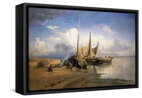 View of the Volga. Boats, 1870-Fyodor Alexandrovich Vasilyev-Framed Stretched Canvas
