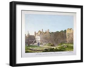 View of the Wall of London on Tower Hill, London, 1818-Robert Blemmell Schnebbelie-Framed Giclee Print