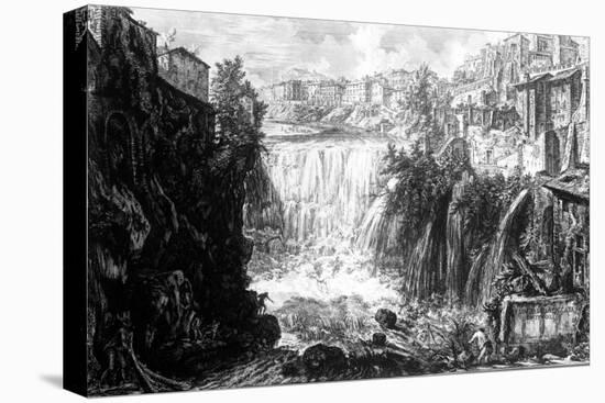 View of the Waterfall at Tivoli, from the 'Views of Rome' Series, C.1760-Giovanni Battista Piranesi-Stretched Canvas