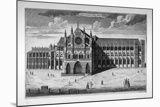 View of the West End of Westminster Abbey before the Addition of Towers, London, C1738-Thomas Bowles-Mounted Giclee Print