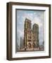 View of the West Facade of the Cathedral of Notre-Dame, Paris, C.1840-Philippe Benoist-Framed Giclee Print
