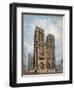 View of the West Facade of the Cathedral of Notre-Dame, Paris, C.1840-Philippe Benoist-Framed Giclee Print