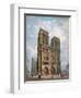 View of the West Facade of the Cathedral of Notre-Dame, Paris, C.1840-Philippe Benoist-Framed Giclee Print