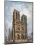 View of the West Facade of the Cathedral of Notre-Dame, Paris, C.1840-Philippe Benoist-Mounted Giclee Print