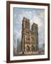 View of the West Facade of the Cathedral of Notre-Dame, Paris, C.1840-Philippe Benoist-Framed Giclee Print