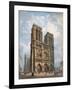 View of the West Facade of the Cathedral of Notre-Dame, Paris, C.1840-Philippe Benoist-Framed Giclee Print