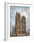 View of the West Facade of the Cathedral of Notre-Dame, Paris, C.1840-Philippe Benoist-Framed Giclee Print