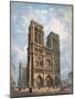 View of the West Facade of the Cathedral of Notre-Dame, Paris, C.1840-Philippe Benoist-Mounted Giclee Print