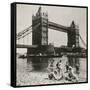 View of the West Side of Tower Bridge, London, C1950-null-Framed Stretched Canvas