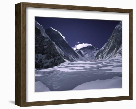 View of the Western Comb, Mt. Lhoste and Everest, Nepal-Michael Brown-Framed Photographic Print