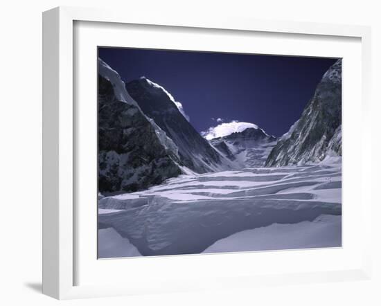 View of the Western Comb, Mt. Lhoste and Everest, Nepal-Michael Brown-Framed Photographic Print