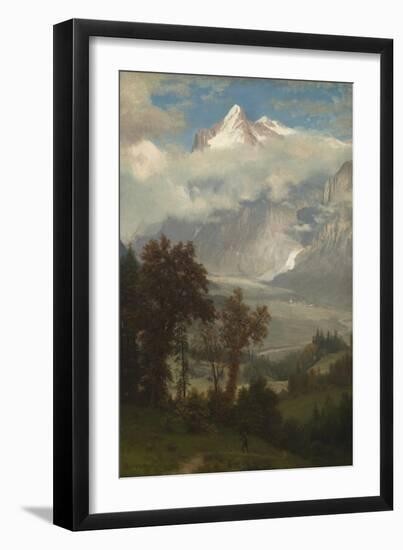 View of the Wetterhorn from the Valley of Grindelwald-Albert Bierstadt-Framed Giclee Print