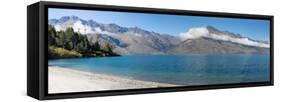 View of the Wilson Bay, Lake Wakatipu Seen from Glenorchy-Queenstown Road, Otago Region-null-Framed Stretched Canvas