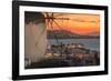 View of the windmills and town from elevated position at dusk-Frank Fell-Framed Photographic Print