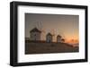 View of the windmills in Mykonos Town at sunset, Mykonos, Cyclades Islands, Aegean Sea-Frank Fell-Framed Photographic Print