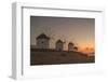 View of the windmills in Mykonos Town at sunset, Mykonos, Cyclades Islands, Aegean Sea-Frank Fell-Framed Photographic Print