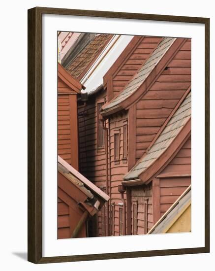 View of the Wooden Buildings of the Bryggen Area, Bergen, Norway, Scandinavia-James Emmerson-Framed Photographic Print