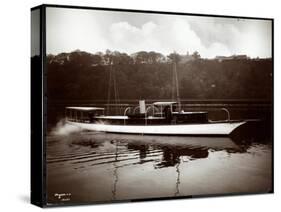 View of the Yacht "Coronet" of the New York Yacht, Launch and Engine Co. on the Harlem River, New…-Byron Company-Stretched Canvas