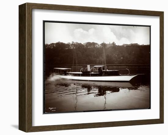 View of the Yacht "Coronet" of the New York Yacht, Launch and Engine Co. on the Harlem River, New…-Byron Company-Framed Giclee Print