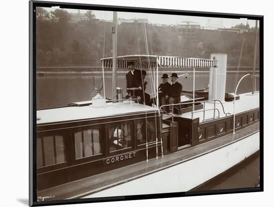 View of the Yacht "Coronet" of the New York Yacht, Launch and Engine Co. on the Harlem River, New…-Byron Company-Mounted Giclee Print