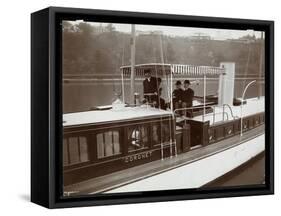 View of the Yacht "Coronet" of the New York Yacht, Launch and Engine Co. on the Harlem River, New…-Byron Company-Framed Stretched Canvas