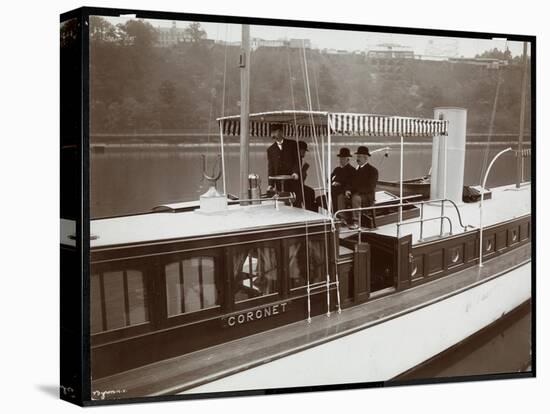 View of the Yacht "Coronet" of the New York Yacht, Launch and Engine Co. on the Harlem River, New…-Byron Company-Stretched Canvas