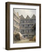 View of the Yard at the Bull and Mouth Inn, St Martin's Le Grand, City of London, 1817-George Shepherd-Framed Giclee Print