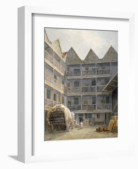 View of the Yard at the Bull and Mouth Inn, St Martin's Le Grand, City of London, 1817-George Shepherd-Framed Giclee Print