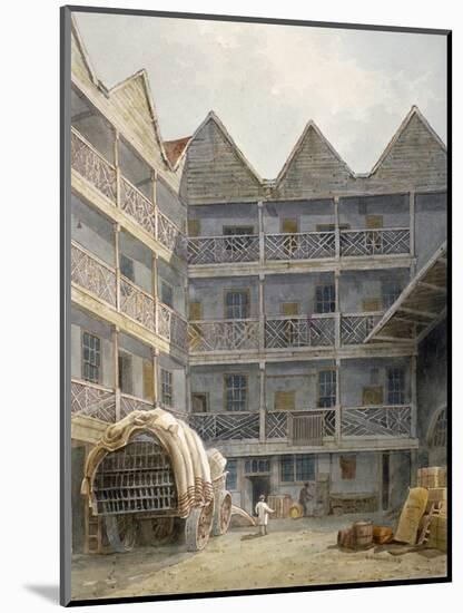 View of the Yard at the Bull and Mouth Inn, St Martin's Le Grand, City of London, 1817-George Shepherd-Mounted Giclee Print