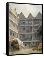 View of the Yard at the Bull and Mouth Inn, St Martin's Le Grand, City of London, 1817-George Shepherd-Framed Stretched Canvas