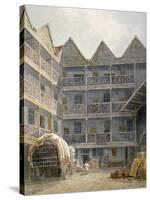 View of the Yard at the Bull and Mouth Inn, St Martin's Le Grand, City of London, 1817-George Shepherd-Stretched Canvas