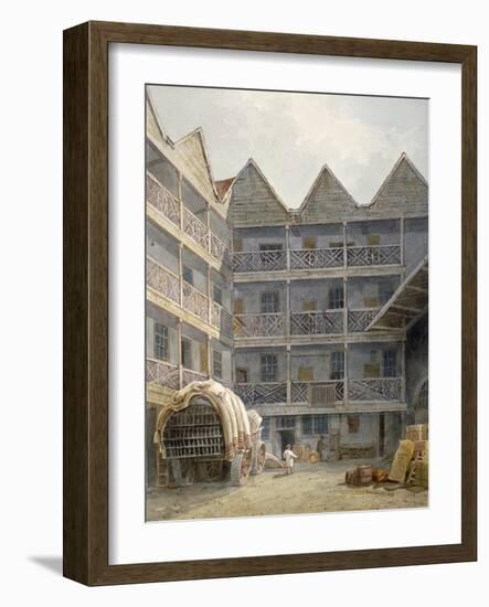 View of the Yard at the Bull and Mouth Inn, St Martin's Le Grand, City of London, 1817-George Shepherd-Framed Giclee Print
