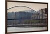 View of the Zubizuri bridge on Nervion River, Bilbao, Biscay Province, Basque Country Region, Spain-null-Framed Photographic Print