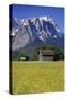 View of the Zugspitze and Waxenstein, Garmisch-Partenkirchen, Upper Bavaria, Bavaria, Germany-null-Stretched Canvas