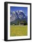 View of the Zugspitze and Waxenstein, Garmisch-Partenkirchen, Upper Bavaria, Bavaria, Germany-null-Framed Art Print