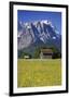 View of the Zugspitze and Waxenstein, Garmisch-Partenkirchen, Upper Bavaria, Bavaria, Germany-null-Framed Art Print