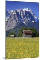 View of the Zugspitze and Waxenstein, Garmisch-Partenkirchen, Upper Bavaria, Bavaria, Germany-null-Mounted Art Print